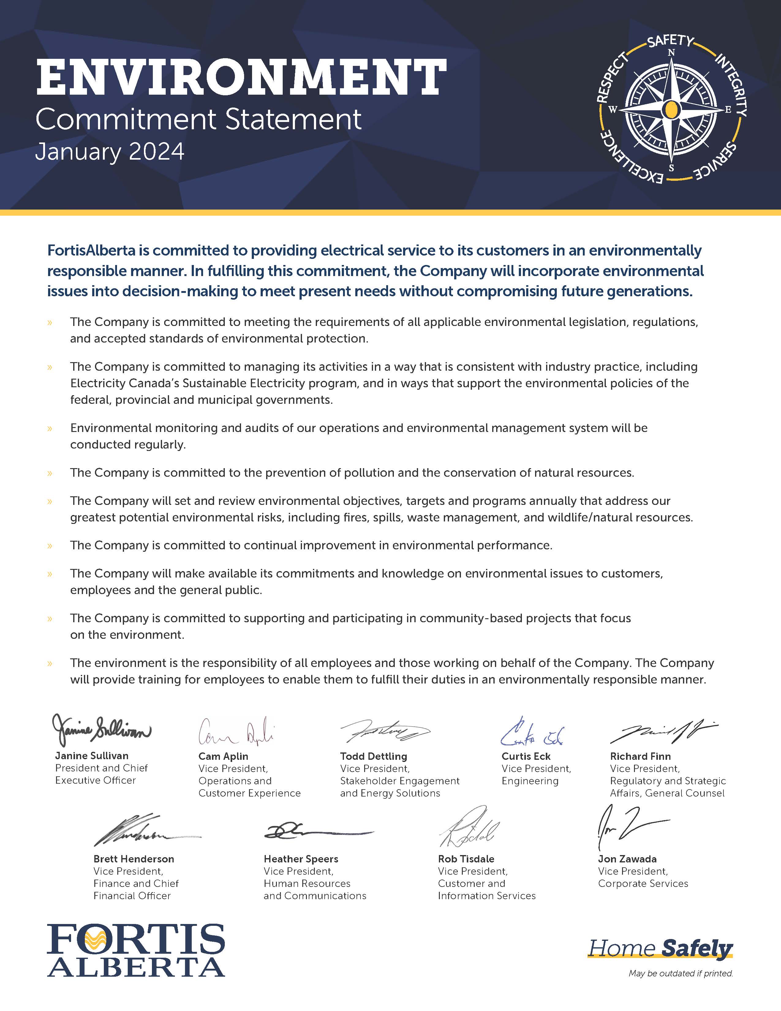 Environment - Commitment Statement