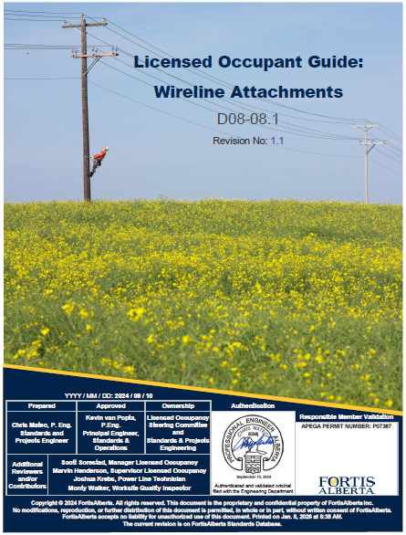 Licensed Occupant Guide: Wireline Attachments D08-08.1