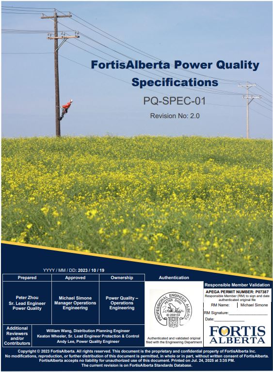 FortisAlberta Power Quality Specifications