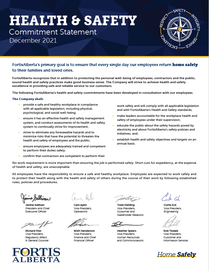 management safety commitment letter